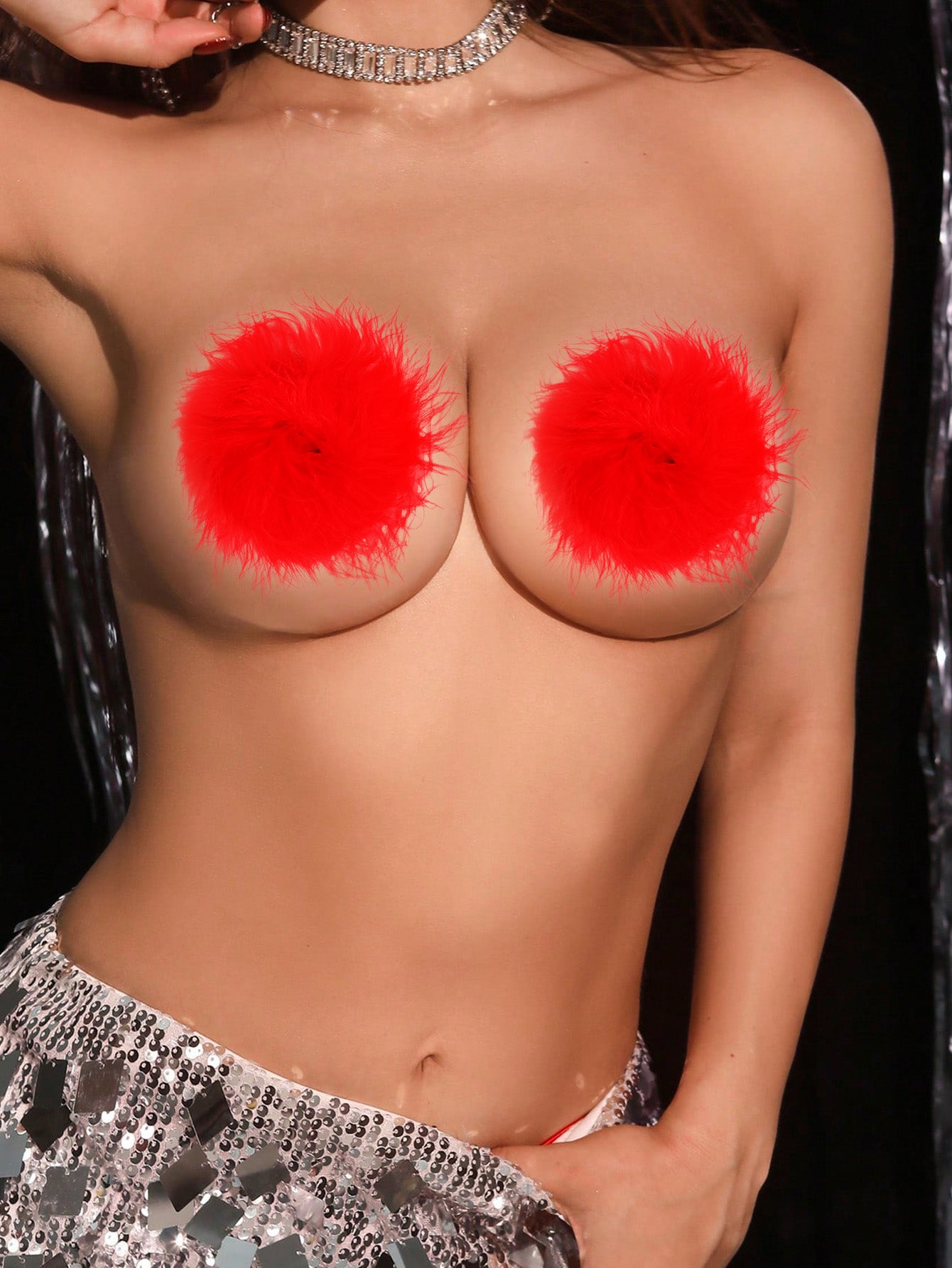 Cache-tétons sexy en peluche