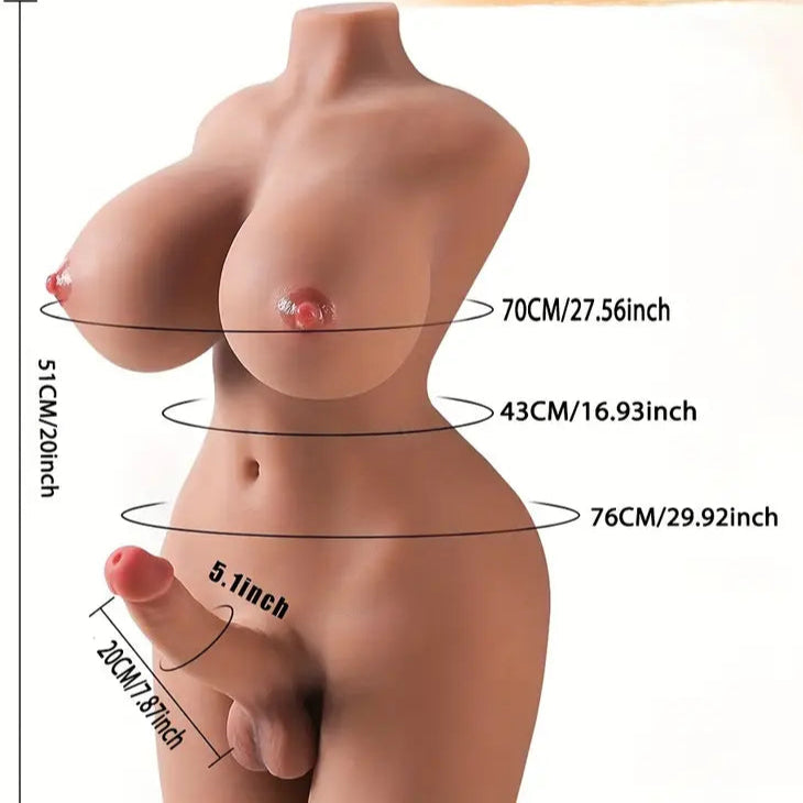 Demi Poupée Réaliste en Silicone Avec Pénis