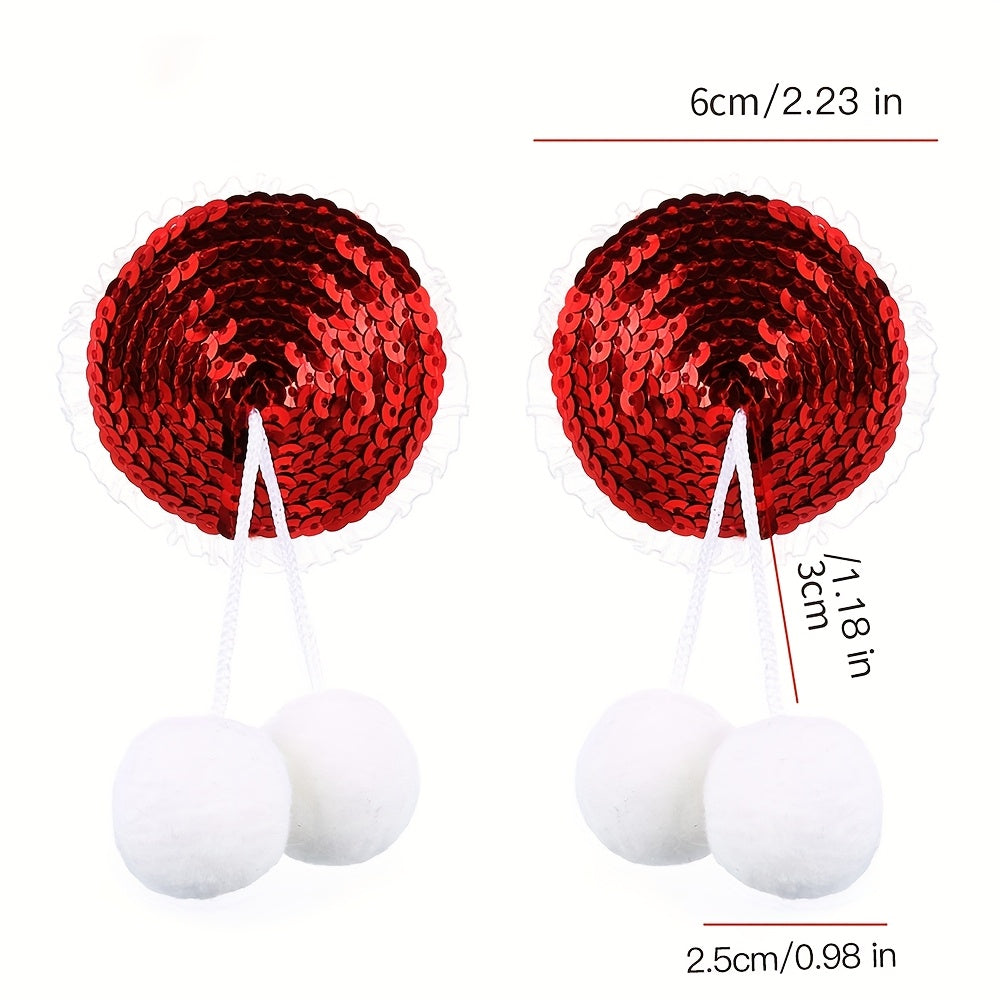 Cache-tétons en pompons Noël