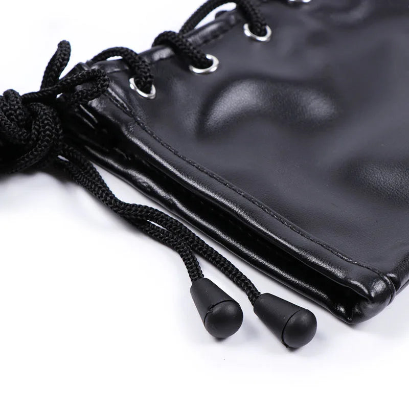 Gants en cuir avec cadenas & anneaux pour bondage fétichiste