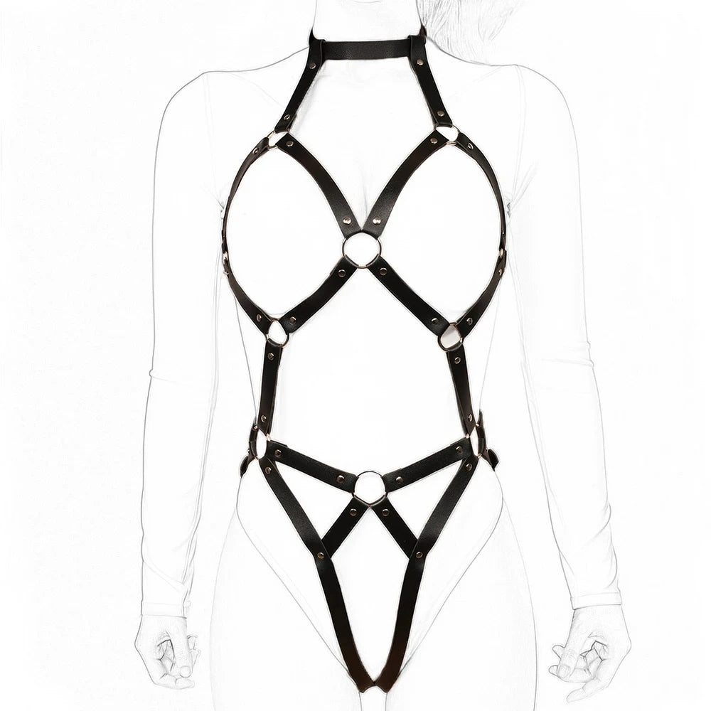Harnais BDSM en Cuir Réglable