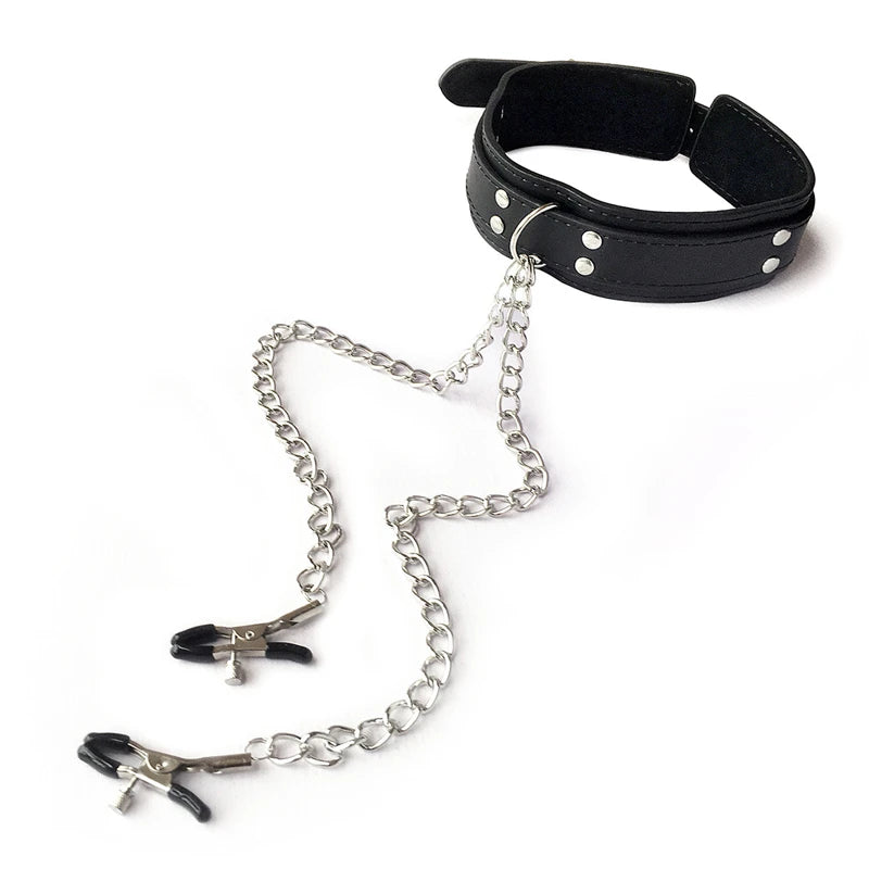Kit BDSM collier à pinces tétons