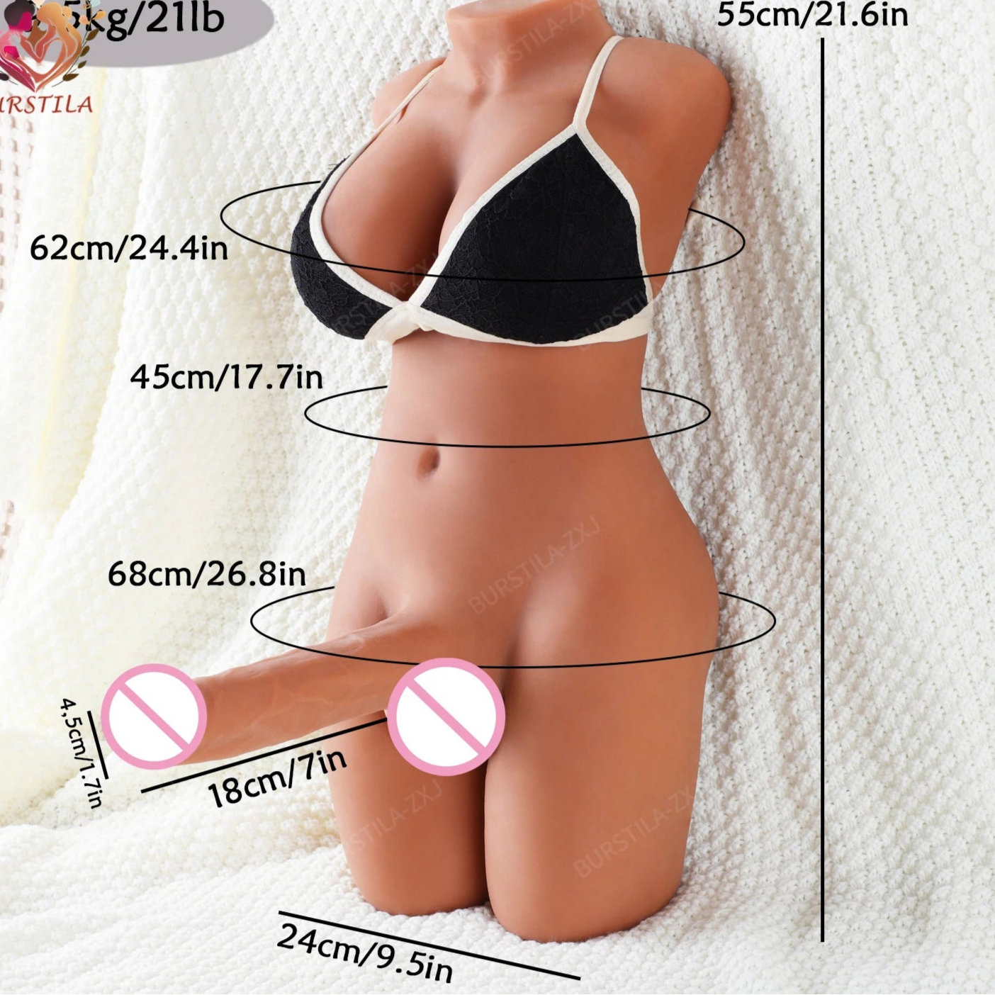 Demi Poupée Réaliste en Silicone Avec Pénis